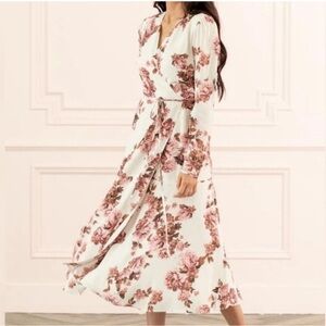Rachel Parcell floral midi wrap dress lined XS